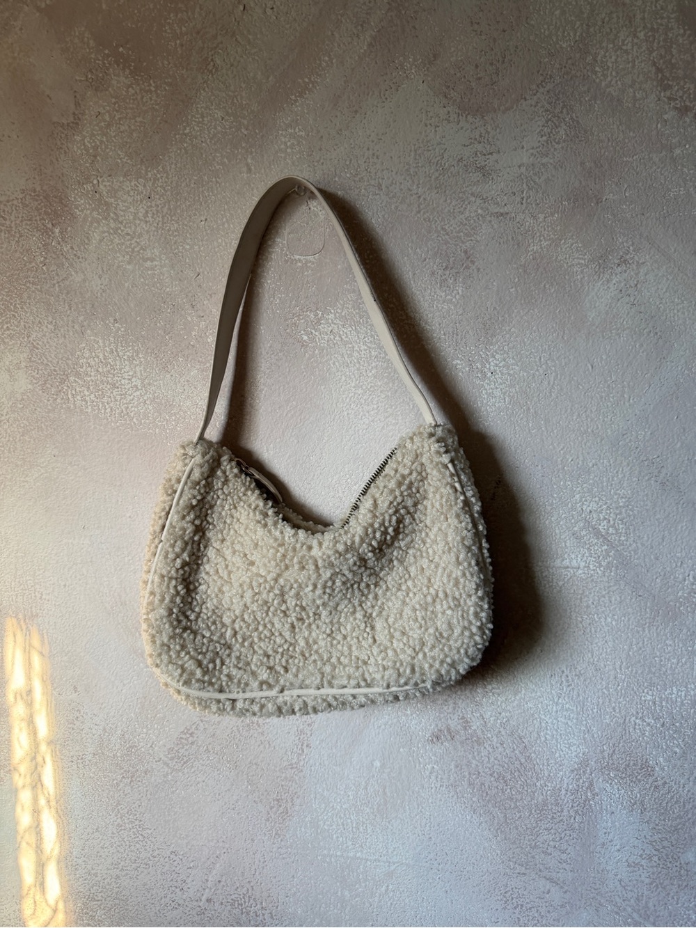 H&M Cream Sherpa Shoulder Bag